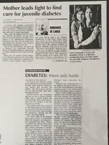 Nancy Kennedy and Emily Kennedy with JDRF in the News 24 Years Ago
